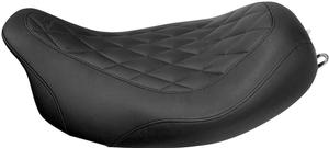 Mustang Wide Tripper Forward Solo Seat - Diamond Stitch - Black Motorcycle Street - 76710