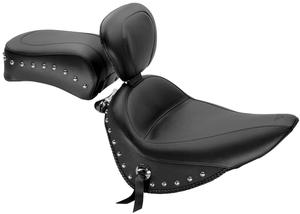 Mustang Studded Solo Seat With Driver Backrest Motorcycle Street - 79710