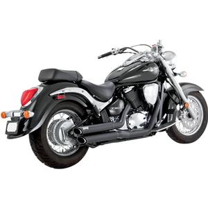 Vance & Hines Twin Slash Staggered Exhaust System - Black Motorcycle Street - 48293