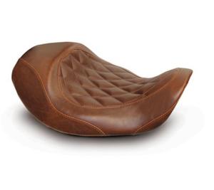 Mustang Wide Tripper Forward Solo Seat - Diamond Stitch - Brown Motorcycle Street - 76711