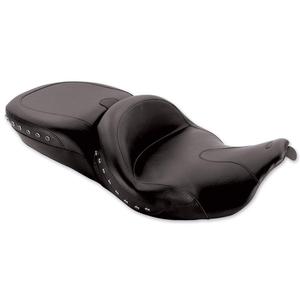 Mustang Summit Fl Touring One-Piece Seat - Black Pearl Center Studs Motorcycle Street - 76862