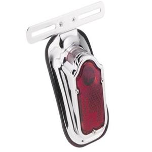 Bulletpruf Chrome Tombstone Taillight Assembly 12 Volt For 1940 To 1954 And Custom Motorcycle Street - 19155