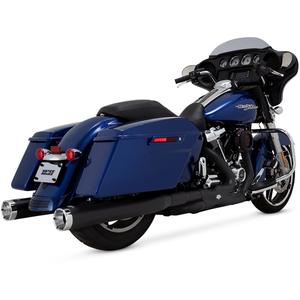 Vance & Hines Monster Round Slip Ons, Black With Chrome Tips Motorcycle Street - 45780